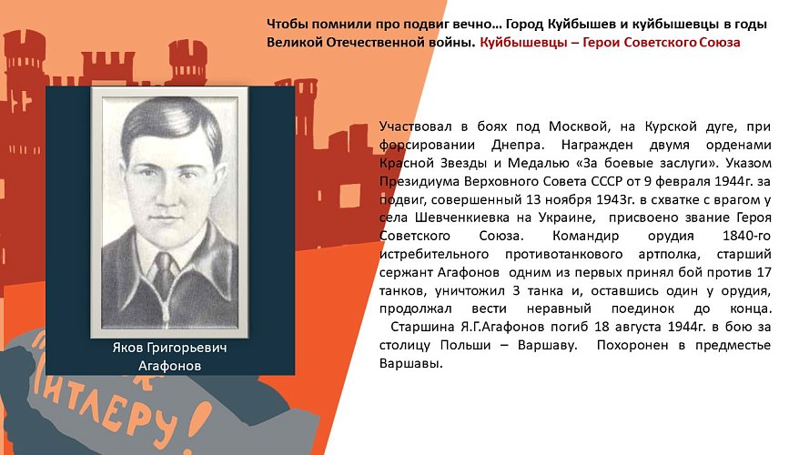 Чтобы помнили про подвиг вечно... Город Куйбышев и Куйбышевцы в годы Великой Отечественной войны.